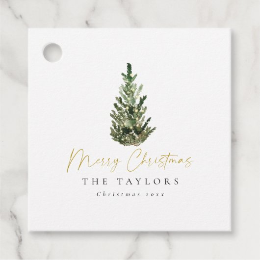 シンプルエレガント水の色クリスマスツリー フェイバータグ (正面)