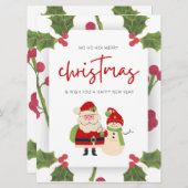 シンプルエレガント水の色メリークリスマス シーズンカード (正面/裏面)