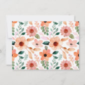 シンプルエレガント水の色モダンフローラ ノートカード (裏面)