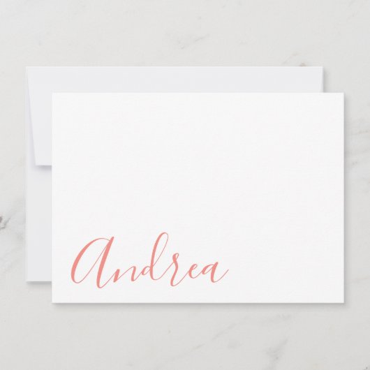 シンプルエレガント水の色モダンフローラ ノートカード (正面)