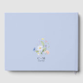 シンプルエレガント水の色ワイルドフラワーボホ結婚の ゲストブック (裏面)