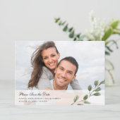 シンプルエレガント水の色葉の | 2枚の写真 セーブザデート (スタンド正面)