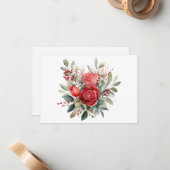 シンプルエレガント水カラーフローラフラットノートカード ノートカード (正面/裏面インサイチュ)