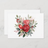 シンプルエレガント水カラーフローラフラットノートカード ノートカード (正面/裏面)