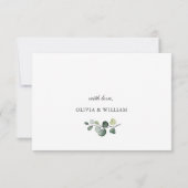 シンプルエレガント水カラーユーカリ結婚ス 出欠カード (裏面)