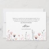 シンプルエレガント水カラー飛行機ベビーガール サンキューカード (裏面)