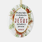 シンプルエレガント水彩花と聖句 セラミックオーナメント (右)
