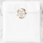 シンプルエレガント水彩花と聖句 ラウンドシール (バッグ)