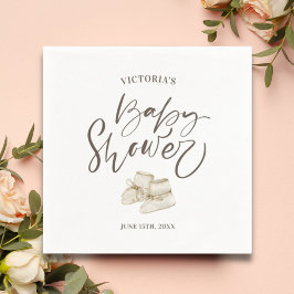 シンプルエレガント水彩赤ちゃんシャワー スタンダードカクテルナプキン