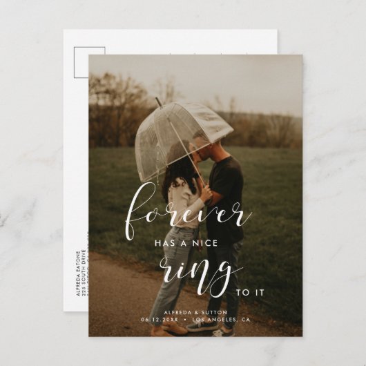 シンプルエレガント永遠に素敵なリングがある写真 案内ポストカード (正面/裏面)