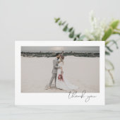 シンプルエレガント洗練ミニマル写真結婚s サンキューカード (スタンド正面)