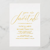 シンプルエレガント洗練結婚の 箔招待状 (正面)