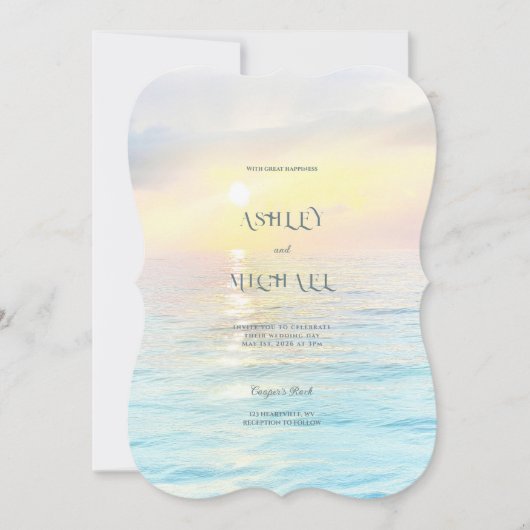 シンプルエレガント海ビーチ結婚式 (正面)