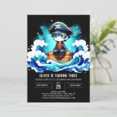 シンプルエレガント海賊版誕生日 招待状 (スタンド正面)