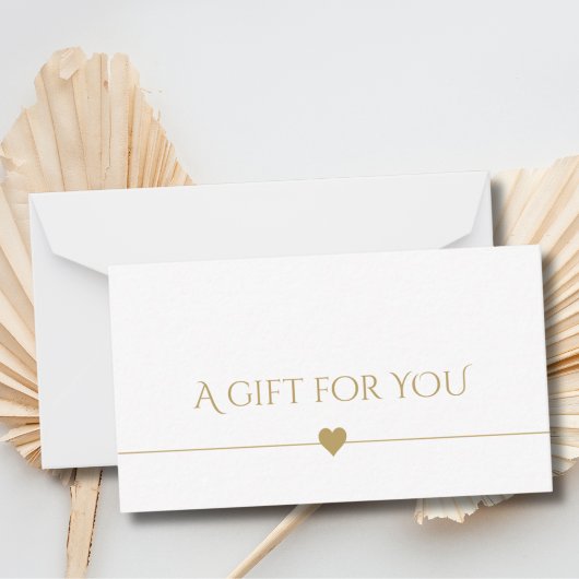 シンプルエレガント清白金ゴールドフェイクギフトカード アドバイスカード