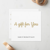 シンプルエレガント清白金フェイクギフト ノートカード (正面/裏面インサイチュ)