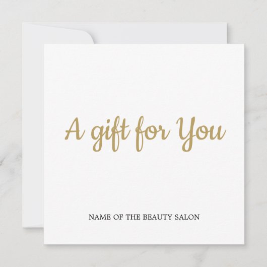 シンプルエレガント清白金フェイクギフト ノートカード (正面)