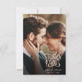 シンプルエレガント焼きオレンモダンジミニマルスクリプト サンキューカード