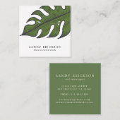 シンプルエレガント熱帯モダン スクエア名刺 (正面/裏面)