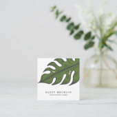 シンプルエレガント熱帯モダン スクエア名刺 (スタンド正面)
