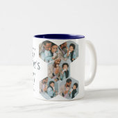 シンプルエレガント父の日Hexagon Photo Collage ツートーンマグカップ (正面右)