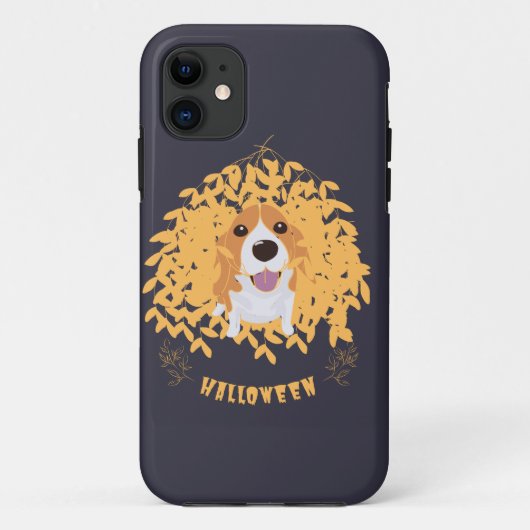 シンプルエレガント犬とハロウィーン Case-Mate iPhoneケース (裏面)