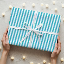 シンプルエレガント狭パタストライプのーンティール（緑がかった色） ラッピングペーパー