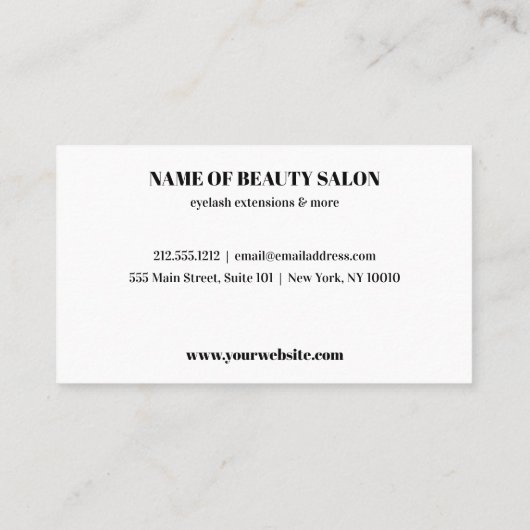 シンプルエレガント白はっきりした美しい 名刺 (裏面)