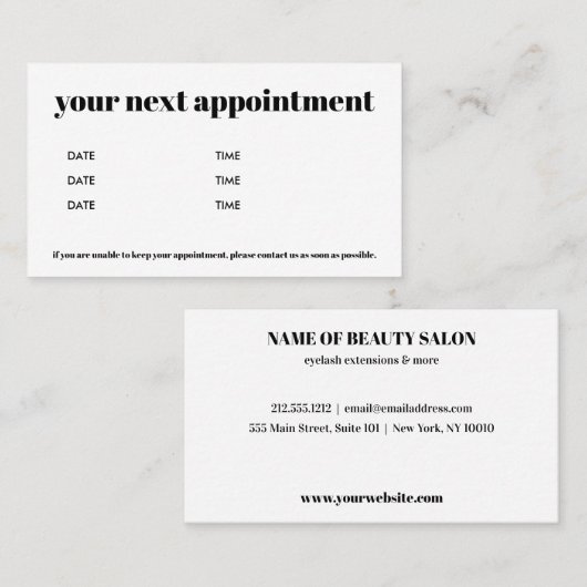 シンプルエレガント白はっきりした美しい 名刺 (正面/裏面)