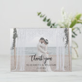 シンプルエレガント白オーバーレイ2結婚枚 サンキューカード (スタンド正面)