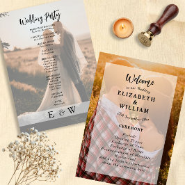 シンプルエレガント白オーバーレイ・カップル結婚写真 プログラム