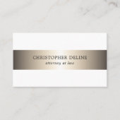 シンプルエレガント白フェイク金属ストライプ弁護士 名刺 (正面)