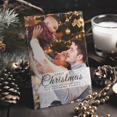 シンプルエレガント白フレーム写真クリスマス シーズンカード