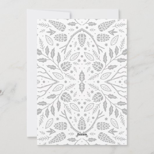 シンプルエレガント白フレーム写真クリスマス シーズンカード (裏面)