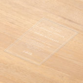 シンプルエレガント白フレーム結婚ズ アクリル招待状 (レイダウン)