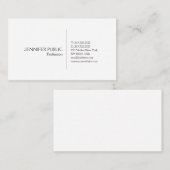 シンプルエレガント白プレーンモダンプロフェッショナル 名刺 (正面/裏面)