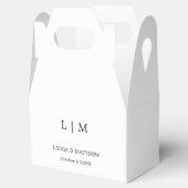 シンプルエレガント白モノグラム結婚ズ フェイバーボックス (オープン)