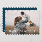 シンプルエレガント白活版新年写真 シーズンカード (正面/裏面)