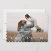 シンプルエレガント白活版新年写真 シーズンカード (正面)