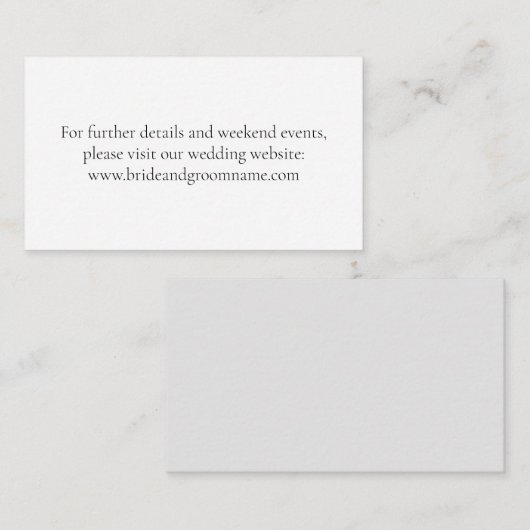 シンプルエレガント白灰色結婚の詳細 エンクロージャーカード (正面/裏面)