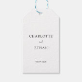 シンプルエレガント白結婚い ギフトタグ (正面)