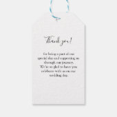 シンプルエレガント白結婚い ギフトタグ (裏面)