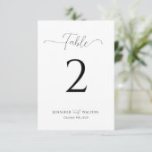 シンプルエレガント白結婚のテーブル番号 (スタンド正面)