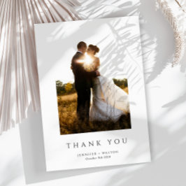 シンプルエレガント白結婚病 サンキューカード