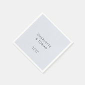 シンプルエレガント白結婚青 スタンダードカクテルナプキン (角)