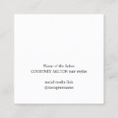 シンプルエレガント白黒のヘアピンのヘアスタイリスト 予約カード (裏面)