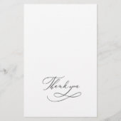 シンプルエレガント白黒のメ結婚ニュー (裏面)