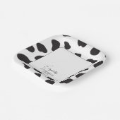 シンプルエレガント白黒の牛の誕生日パーティー ペーパープレート (傾斜あり)
