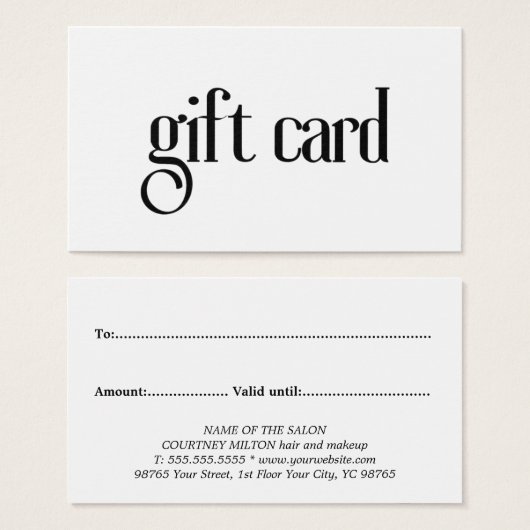 シンプルエレガント白黒はっきりしたサロン (正面&裏面)