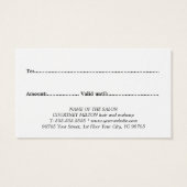 シンプルエレガント白黒はっきりしたサロン (裏面)